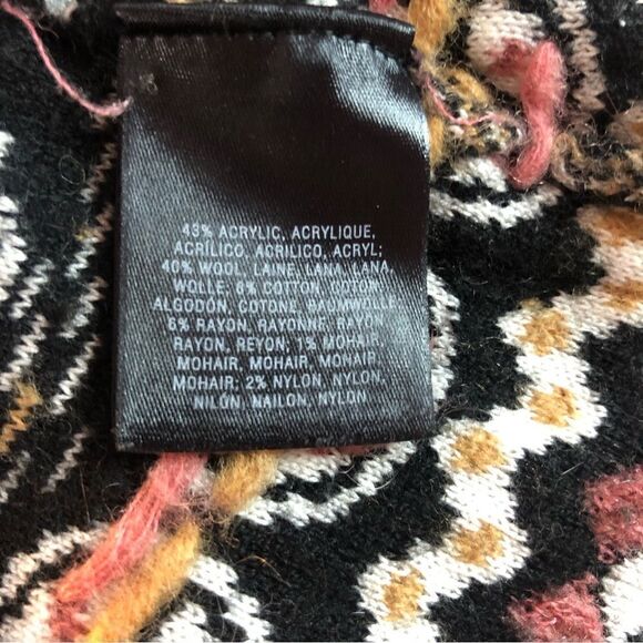 Anthropologie Sleeping On Snow Wool Blend Sweater Black/Multicolor Size Medium - Picture 10 of 13